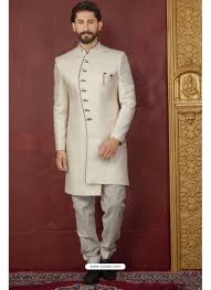 Fabulous White Imported Jaquard Designer Nawabi Kurta Pajama Mens Sherwani Sherwani Indian Groom Dress The figure has titanic proportions and the bold rounded body has a similar face to go with it. mens sherwani sherwani indian groom dress