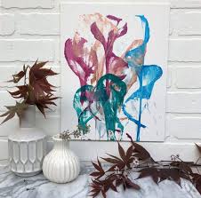 Ink and acrylic paint spin technique with string. Paint Pulled String Art Abstract Canvas Jennifer Rizzo