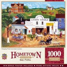 Cheap jigsaw puzzles free shipping. Masterpieces Inc Hometown Gallery Changing Times 1000 Piece Jigsaw Puzzle In 2021 Jigsaw Puzzles Fun Challenges Hometown