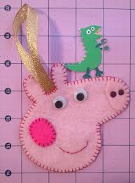 Peppa pig and her friends on christmas holidays. Peppa Pig Inspired Christmas Tree Ornament Handmade Peppa Pig Gifts Christmas Bazaar Ideas Peppa Pig Christmas