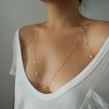 14k Gold Filled Tiny Coins Halter Top Body Chain Chain Etsy Body Chain Gold Body Chain Full Body Chain