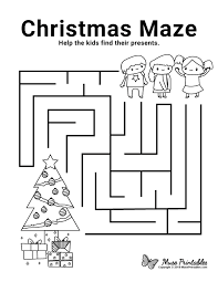Free Printable Christmas Maze Download It At Https Museprintables Com Download Maze Christmas Christmas Maze Free Christmas Printables Christmas Printables