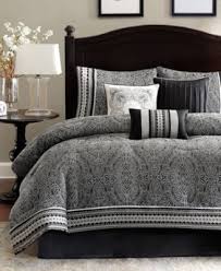 Black And Grey Comforter Set Barton 7 Pc Queen Comforter Set Macys Com Comforter Sets King Comforter Sets Bedding Sets