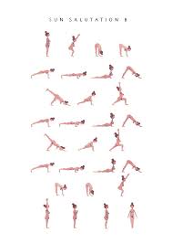 Sun Salutation B Woman Pink Yoga Sun Salutation Yoga Illustration Sun Salutation B