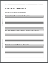 Renaissance Writing Exercises Sheet 1 Writing Exercises This Or That Questions Essay Questions