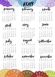 2018 And 2019 Doily One Sheets Calendar Printables Free Printable Calendar Printable Calendar Download