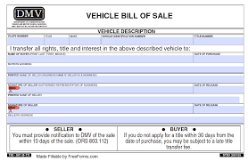031 template bill sale example generic motor vehicle form of. Free Oregon Motor Vehicle Dmv Bill Of Sale Form Pdf