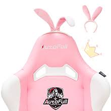 Amazon Com Autofull Pink Gaming Chair Pu Leather High Back Ergonomic Racing Office Desk Computer Chairs With Lumbar Support Rabbit Ears Kitchen Dining