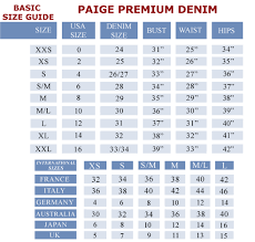 Paige Jeans Size Chart Www Bedowntowndaytona Com