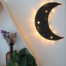 Light Up Crescent Moon Moon Decor Decor Wall Lamp