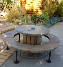 Cable Spool Re Purposed Into Child Sized Picnic Table Spool Furniture Spool Tables Wooden Cable Spools