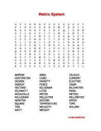 Metric System Word Search Metric System Math Words Writing Linear Equations
