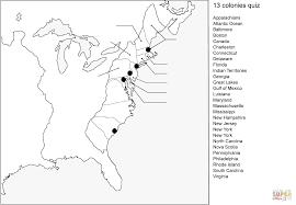 Thirteen colonies blank map coloring page from american revolutionary war category. Colonial Life Coloring Pages Coloring Home