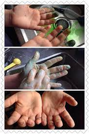 Try scrubbing the stained skin with: Remove Food Coloring From Skin Safely Few Squirts Of Dawn Some Baking Soda Enough Water To Make It Pasty Scrub For A Few Mi Clean Hands Food Coloring Food