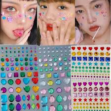Facial Gems Scrapbooking Craft Eyebrow Nail Sticker 3D Rhinestone Face  Jewels ⊱