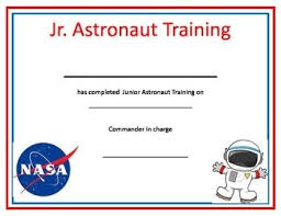 Astronaut Space Training Certificate Space Classroom Space Theme Preschool Space Lessons