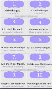 Ways To Say I M Hungry And I M Tired In German Learn German Communication Vocabulary German Tired German Language Learning German Phrases German Language