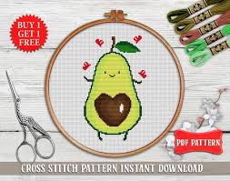 Many christmas themed projects will keep you busy from now until christmas eve. Avocado Cross Stitch Pattern Easy Modern Cross Stitch Chart Etsy