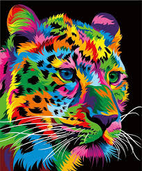 Paint By Numbers Diy Acrylic Painting Kit Colorful Animal Paintings Animal Paintings Pop Art Animals