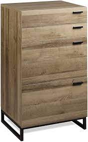 I dress up the ends of this farmhouse dresser with cove molding. Amazon Com Wlive 4 Drawer Dresser Tall Chest Of Drawers Wood Storage Cabinet With Sturdy Metal Frame For Bedroom And Living Room Rustic Brown Kitchen Dining