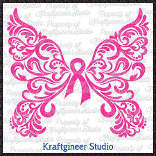 Filigree Awareness Butterfly Svg Swirly By Kraftgineerstudio Butterflies Svg Cancer Ribbon Cricut
