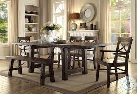 Wood trestle table with leaf goes well with wooden benches. Gettysburg Dark Distressed Extendable Trestle Dining Room Set In 2021 Trestle Dining Tables Dining Room Furniture Farmhouse Dining Chairs