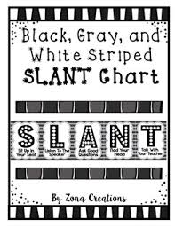 Slant Chart Poster Black White Gray Striped Classroom Participation Strategy