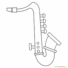 Saxophone Cute Easy Coloring