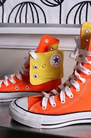 Black And Orange Converse High Tops Vintage Converse Boys Neon X High Tops By Fuzzymama On Etsy 42 00 Orange Converse Converse Neon Converse
