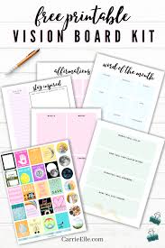 Downloadable vision board template pdf. Free Printable Vision Board Kit Carrie Elle