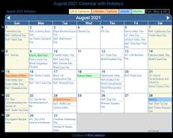 The above is the list of 2021 public holidays declared in india which includes federal, regional government holidays and popular observances. August 2021 Calendar With Holidays United States
