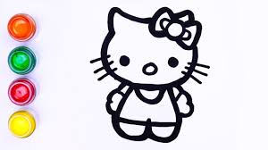 Menggambar Dan Melukis Mudah Hello Kitty Lukisan Untuk Anak Anak Balita Hello Kitty Lukisan Anak