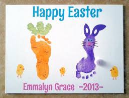 Happy Easter Footprint Art Halloween Party Craft Easter Kids Fun Easter Crafts