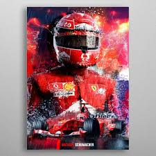 Michael Schumacher F1 Metal Poster Print Micho Abstract Displate Michael Schumacher Race Car Toddler Bed F1 Poster