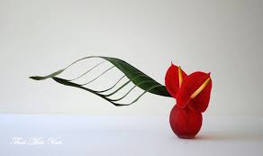 Just A Simple Free Style With Anthurium And Aspidistra Flowers Ikebana Thai Mai Van Fa Ikebana Flower Arrangement Flower Arrangements Ikebana Arrangements