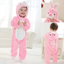 Pink Bunny Flannel Spring Baby Kigurumi Pajama Rabbit Toddler Onesie Pajamas Spring Baby Onesies