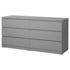 Sustainable beauty from sustainably sourced solid wood. Malm 6 Drawer Dresser Gray Stained 63x30 3 4 Ikea