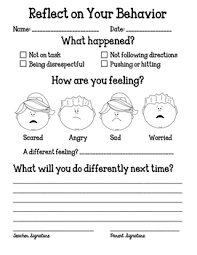 This Is A Behavior Reflection Sheet For Students To Complete This Product Has Been Updated You Now Get Behavior Reflection Behavior Reflection Sheet Behavior