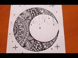 zentangle pattern drawing crescent mandala moon رسم زنتانجل رسم ماندالا قمر youtube mandala design art mandala drawing moon drawing