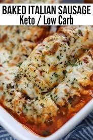 Easy Keto Italian Sausage Parm Bake Recipe Italian Sausage Recipes Baked Italian Sausage Sweet Italian Sausage Recipes