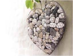 Top 10 Diy Home Decorations With Stones Heart Crafts Hanging Wire Basket Stone Heart