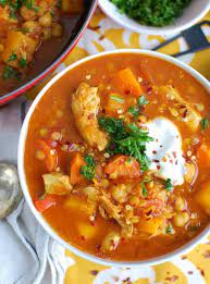 Slow Cooker Moroccan Chicken Chickpea Soup Recipe Slow Cooker Moroccan Chicken Chickpea Soup Mediterranean Recipes