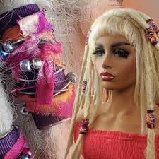 Set of 6 Fabric Beads. Tiny Holograph Circles Reflecting YOUR Colors  Palette. We Claim Custom Status! Dread Hair Tube, Soft Jewelry Supply