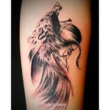 Wolf Girl Tattoo Wolf Girl Tattoos Girls With Sleeve Tattoos Wolf Tattoos For Women