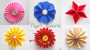 Attach a paper clip to the back of the flower to decorate your office or you can turn it into a gorgeous hair accessory. 6 Easy Paper Flowers Flower Making Diy Youtube