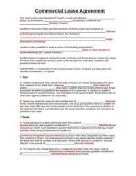commercial lease agreement template free download create fill