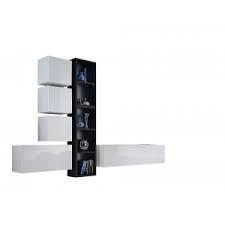 Les meubles cubes n'ont pas fini de vous surprendre ! Ensemble Meuble Tv Mural Cube 11 Design Coloris Blanc Et Noir Meub