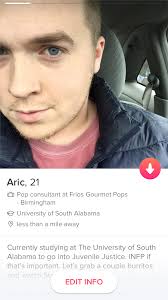 You could put on your bio what you are and ask what other people are. Tinder Profile Album On Imgur