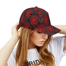 All-over Print Baseball Cap, Skull Pattern, Adjustable Strap, Comfortable  Fit, Alternative Style Outfit, Great for Concerts & Festivals