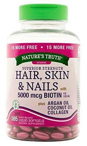 2 Bottles Nature S Truth Superior Strength Hair Skin Nails With Argan Coconut Oil Collagen 165 Count Each Hair Skin Nails Gummies Hair Skin Nails Hair Skin